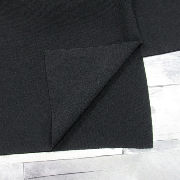 D. EXTERIOR Made In Italy Black Knit Tunic Top Faux-Leather Trim Size Large - Picture 7 of 12